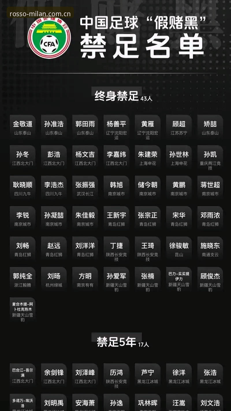米兰官网意甲 解析中国足协第三批禁足名单:看足球腐败治理的实用指南